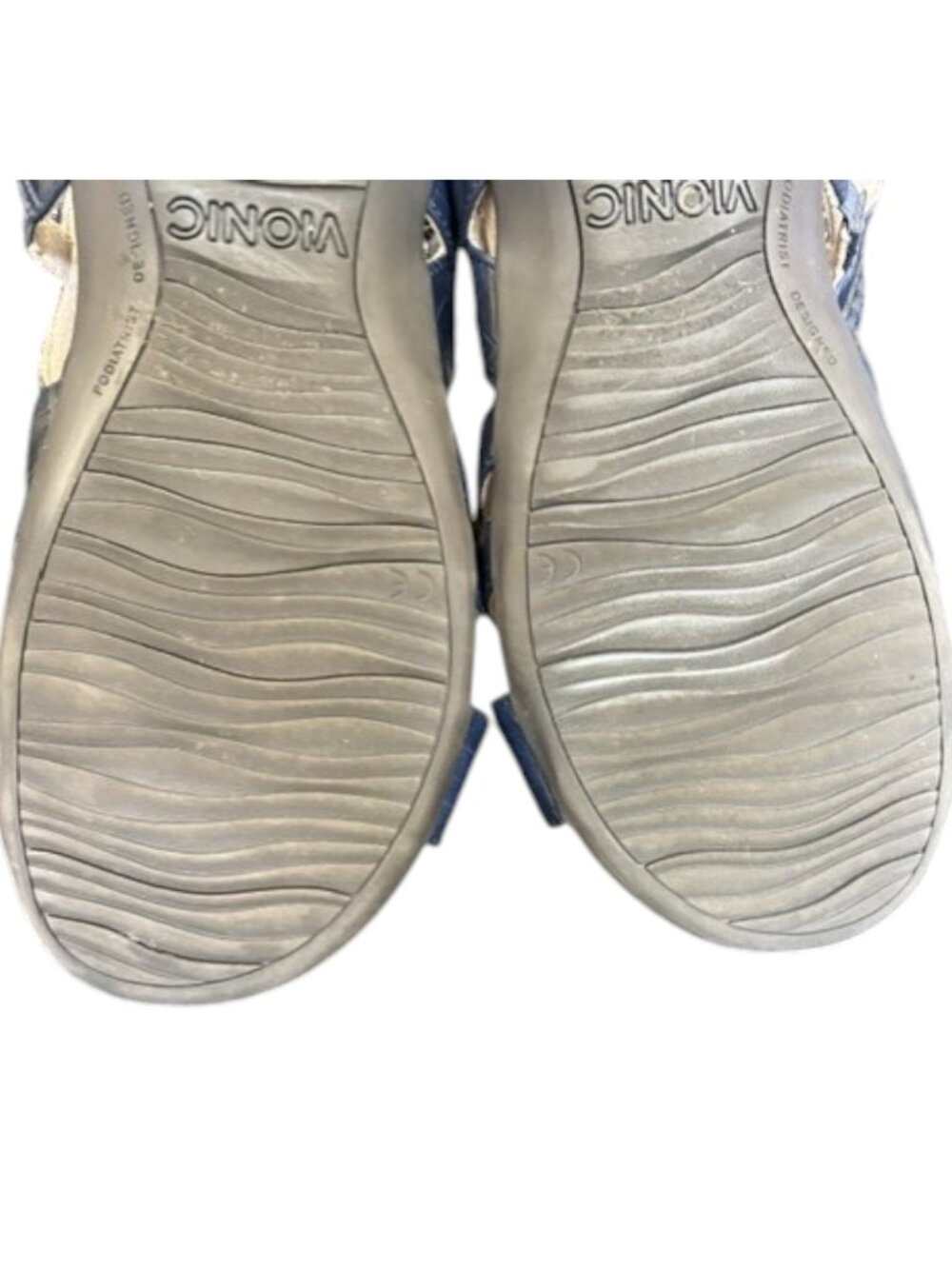 Vionic Mirabi Embossed Croc Vegan Leather Comfort Sandals - Navy - 7.5 - Picture 9 of 11